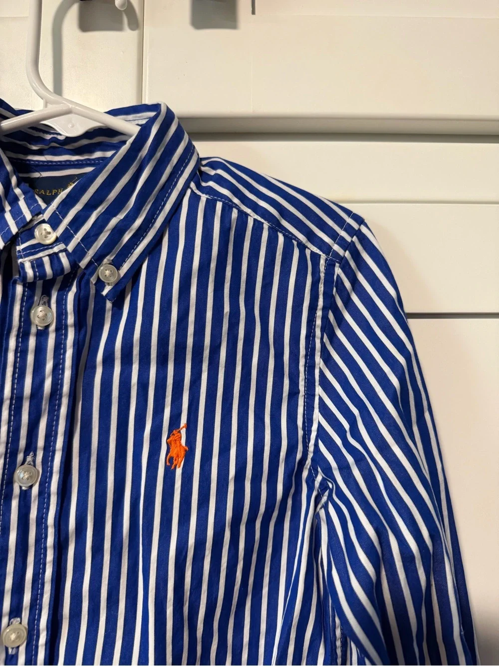 Ralph Lauren Boys' Blue & White Striped Button-Down Shirt